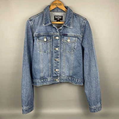 VTG Ralph Lauren Polo Jeans Trucker Jean Jacket Womens L 1990s Slim Fitted - Image 1 of 4