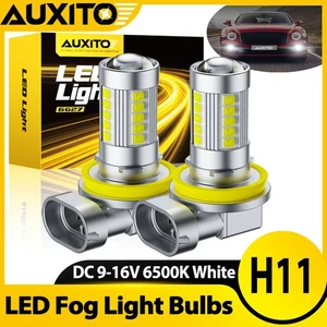 AUXITO H11 H8 H9 LED Fog Bulbs 6000K White Super Bright Light DRL High Power G27 - Picture 1 of 26