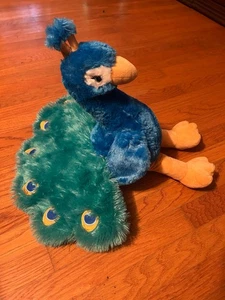 Build-A-Bear Workshop Pfau exklusives Plüschtier 19 Zoll x 16 Zoll blau/grün/gelb - Bild 1 von 8