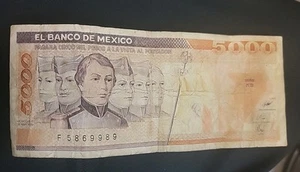 1987 Mexico FREE SHIPPING ! 5000 Pesos Cadets Heroes Banknote PetetheGreek .d - Picture 1 of 5