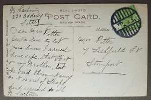 Postcard Birmingham Town Hall.RP.Exceptional Postmark Large Barred Circle c1914 - Picture 1 of 3