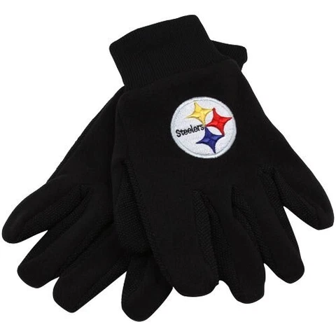 NFL PITTSBURGH STEELERS BLACK LOGO GLOVES Cover