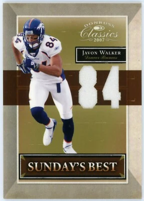 2007 Donruss Classics Javon Walker Sunday's Best Jersey Number #44/84 * Broncos - Image 1 of 2