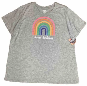 Home Free Women’s Choose Kindness Grey Rainbow Graphic T-Shirt XL (16-18) NWT - Picture 1 of 8