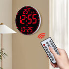 Large Led Digital Rgb Color Round Clock Temperature Date Time Snooze Alarm Clock