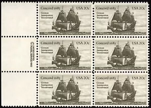 US - 1983 - 20 Cents German - American Friendship Copyright Block # 2040 Mint NH - Picture 1 of 1