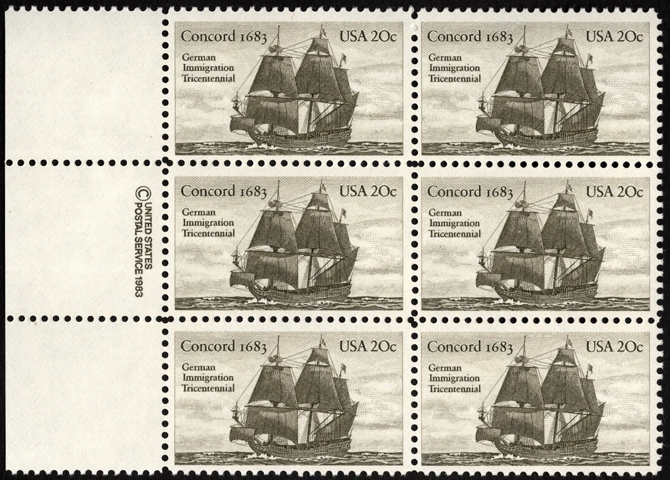 US - 1983 - 20 Cents German - American Friendship Copyright Block # 2040 Mint NH - Image 1 of 1