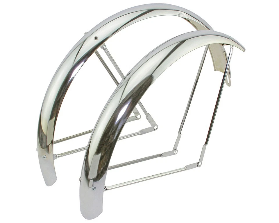 26" BEACH CRUISER BICICLETA BICICLETA CRUCERO GUARDABARROS CLÁSICO 80MM ANCHO CROMO GLOBO Foto 1 de 1