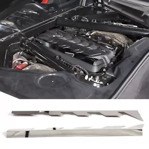 Chrome Stainless Car Engine Cover Side Styling Trim Kit For Corvette C8 2020-24 - Picture 1 of 9