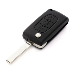 3 Buttons Flip Keyless Entry Remote Folding Key Fob Shell For Peugeot Citroen - Imagen 1 de 5