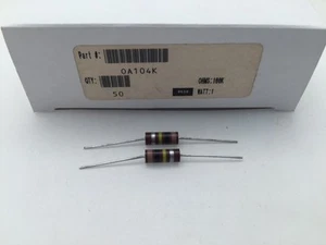 (10 Stück) OA104K Ohmit, 1 Watt 100K Ohm 10%, Kohlenstoffzusammensetzung Widerstand (Axial) - Bild 1 von 1