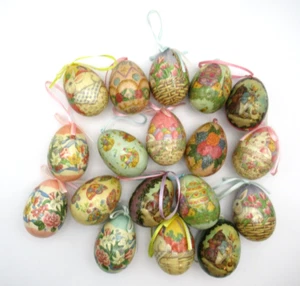 Lotto 18 Ornamenti Uovo Decoupage Vintage - Foto 1 di 4