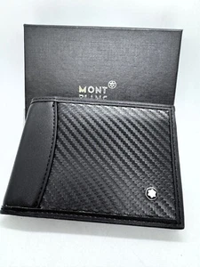 Cartera de cuero Montblanc Meisterstuck BiFold 5 tarjetas de crédito color negro para hombre - Imagen 1 de 6