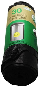 Refuse Sacks Bin Bags with Tie Handles 50L Roll of 30 - Picture 1 of 1