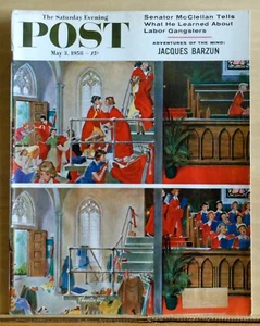 Saturday Evening Post - May 3, 1958 - Thornton Utz cover art - Jacques Barzun - Imagen 1 de 1