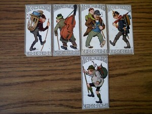 Collectible pictures "STOLLWERCK album5" series 222" on tour"5 pictures, 1902 of chocolate