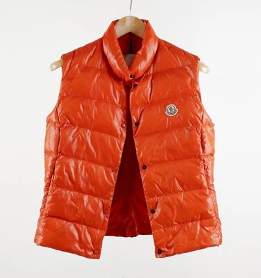 Women's Moncler Orange Down Vest Size 4 - Image 1 of 4