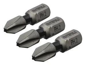 Faithfull FAISBPH225IM Phillips Impact Screwdriver Bits PH2 x 25mm (Pack 3) - Picture 1 of 1