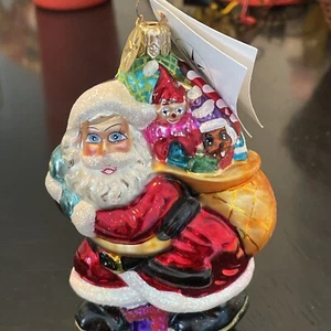 Christopher Radko Ornament Santa Claus Carrying Sack Full of Toys. with Tag. - Picture 1 of 14