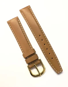 Genuine NOS Gucci 16mm x 14mm Tan Brown Leather Watch Band Strap - Picture 1 of 5
