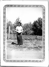 1940s Handsome Lady Fashion Farmer S Dakota Black & White Vtg Elko Photo