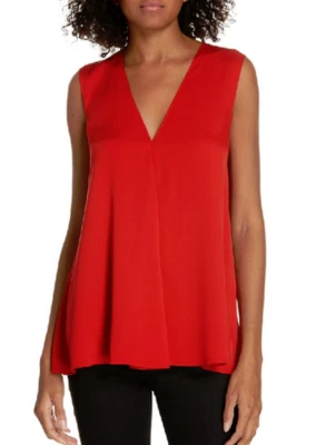 Theory V Neck A Line Top Core St Silk Peppercorn XS(P) Novo com etiquetas $275 - Imagem 1 de 4