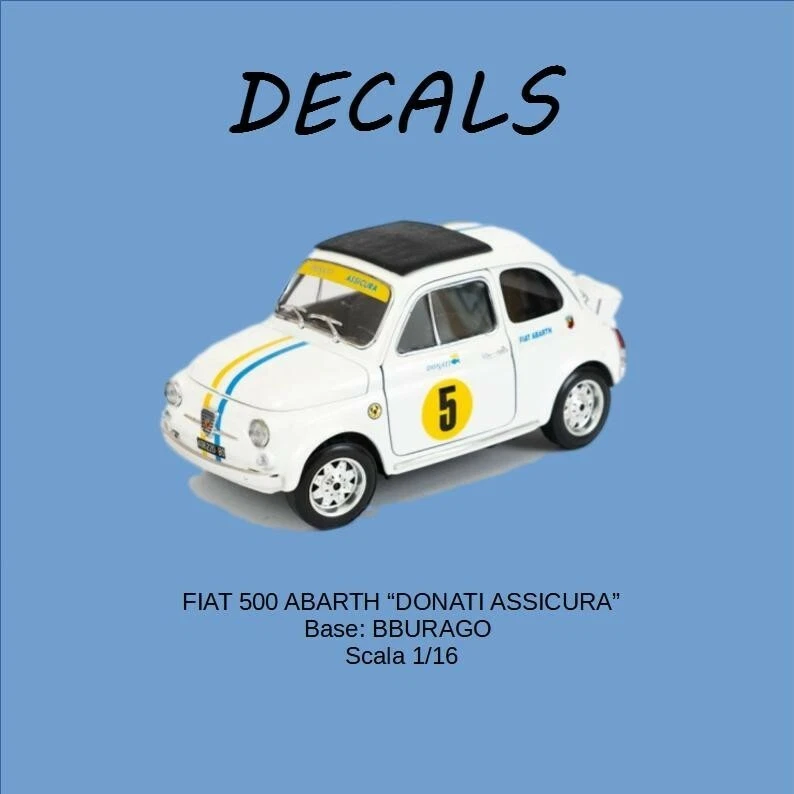 Decals Fiat 500 Abarth Bburago - Immagine 1 di 1