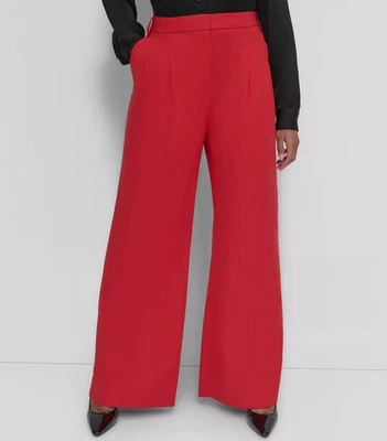Pantalones DKNY para mujer rojos de talle alto de pierna ancha talla 4 Foto 1 de 3