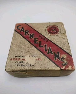 Vintage Akro Agate Carnelian Marbles  Box Set Of 25  - Excllent Condition - Picture 1 of 5