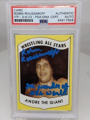 Robin Roussimoff (Hija) De Andre El Gigante Automático + Tarjeta Inscrita PSA Auténtico Foto 1 de 4