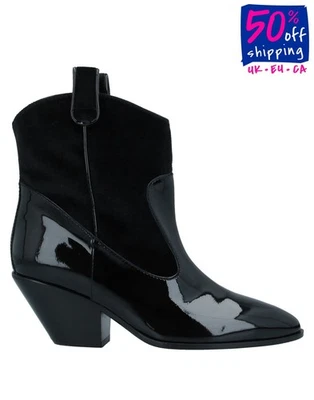 RRP€935 GIUSEPPE ZANOTTI Leather & Velour Western Boots US6 UK3 EU36 Patent Trim - Image 1 of 4