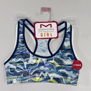 Maidenform Girl's Size Large (10/12) 2 Pack Sports Bra New With Tags - Picture 1 of 4