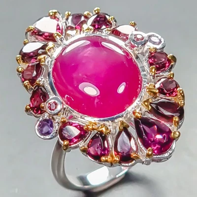 Special Quality gem Ruby Ring 925 Sterling Silver Size 7.5 /R444690 - Image 1 of 4