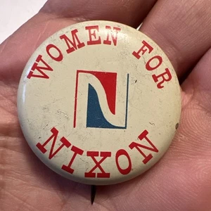 Vintage 1960's WOMEN FOR NIXON Election Political Pin Button President Campaign - Picture 1 of 7