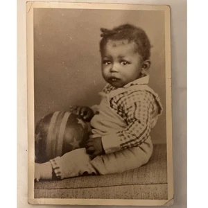 Vintage Photo 1959, Baby Boy w/ ball, Kid Portrait, African American Collectible - Picture 1 of 5