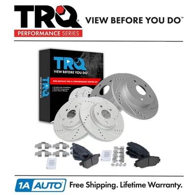 TRQ Performance Front and Rear Brake Pad & Rotor Kit Fits 2011-2016 Scion tC - Image 1 of 4