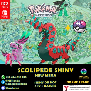 ✨ ⚡ SCOLIPEDE SHINY 6IV + NATURE (MEGA READY) ✨ Pokémon Leyendas / Legends ZA - Imagen 1 de 1