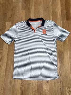 Syracuse Orange Men’s Medium Colosseum Polo Navy White Stripe - Image 1 of 4