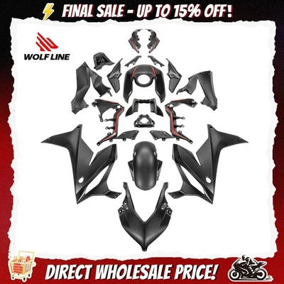 WOLFLINE Bodywork Fairing Kit For Honda CBR650R 2021-2023 ABS Plastic Black - Imagem 1 de 4
