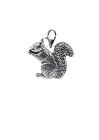 A35 Sitting Squirrel On A 925 Stamped Sterling Silver Lobster Clasp And Hoop