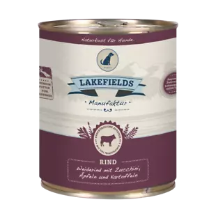 LAKEFIELDS MANUFAKTUR 6x 800g Nassfutter MENÜ RIND 61% Fleischanteil für Hunde - Bild 1 von 2