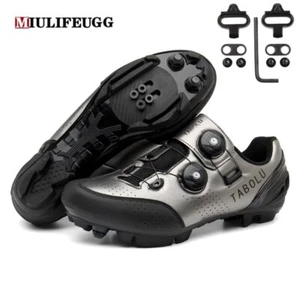 MTB Cycling Shoes Men Self-locking Road Bike with SPD Cleats Bicycle Footwear  - Picture 1 of 26