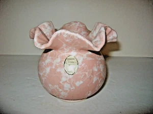 Vintage Shawnee Kamee Ware Spritzvase rosa weiß gekräuselte Vase #2501 4,5" hoch - Bild 1 von 6