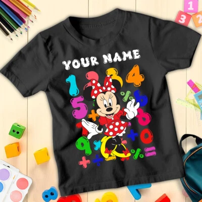 Personalisiertes Mädchen Cartoon Mathe Zahl Tag Ideen T-Shirt Shirt für Kinder #ND
