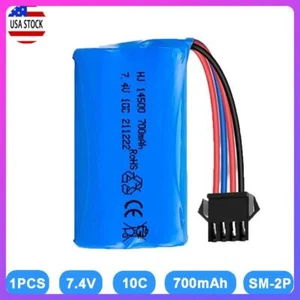 7.4V 700mAh SM-4P Plug with USB Charger Li-ion Battery for RC Car Boat Truck - Picture 1 of 7