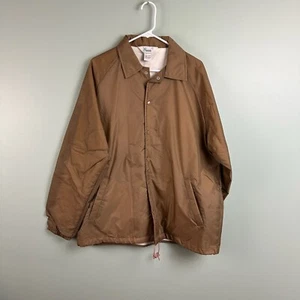 Vintage Haband Cotton Lined Snap Button Coach Jacket Size LG Brown Casual Coat - Picture 1 of 7