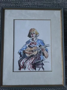 2 Gemälde von Domenico Ortelli Clown Familie Originale signiert - Bild 1 von 4