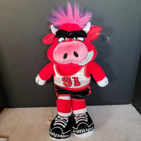 NBA Chicago Bulls Play by Play 19” Plush 91 Dennis Rodman Benny the Bull Cover