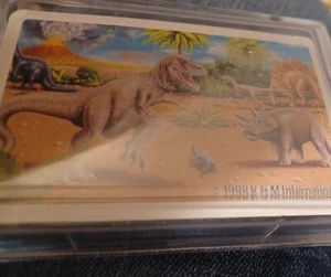 K & M International Dinosaur Playing Cards Vintage 1998 Plastic Case - Picture 1 of 2