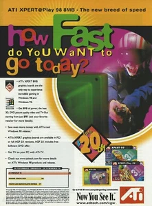 Vintage/Retro ATIXPERT@Play 98 Graphics Card Print Ad Promo 1998 - Picture 1 of 2